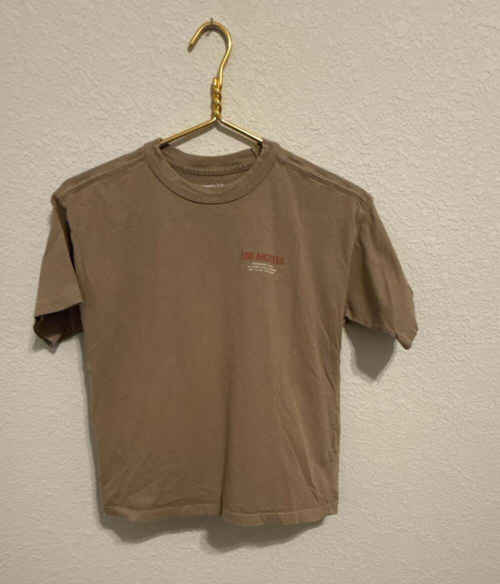 Abercrombie Kids Los Angeles Skate Dept Relaxed Fit Brown T-Shirt Size 9/10